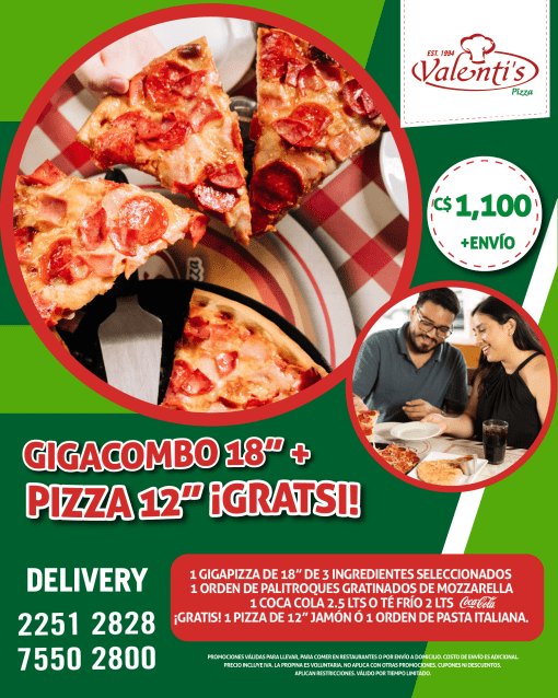 Giga Combo de 18" + Pizza 12" Gratis